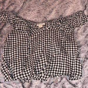 gingam off shoulder top from nordstrom